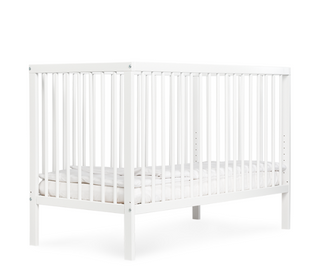 Mini Cot Bed - White (120x60) Solid Beechwood