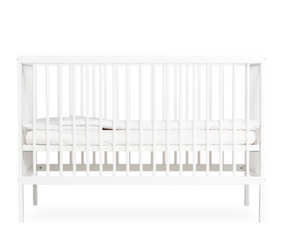 Mini Cot Bed - White (120x60) Solid Beechwood