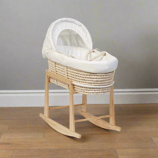 Classic Wicker Moses Basket with Rocking Stand
