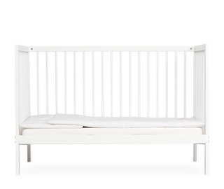 Mini Cot Bed - White (120x60) Solid Beechwood