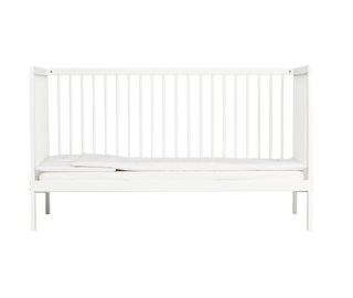 Midi Cot Bed - White (140 x 70) Solid Beechwood