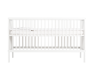 Midi Cot Bed - White (140 x 70) Solid Beechwood