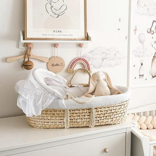 Classic Wicker Moses Basket with Rocking Stand