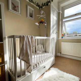 Mini Cot Bed - White (120x60) Solid Beechwood