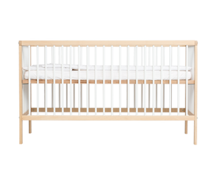 Midi Cot Bed - White Beech (140 x 70) Solid Beechwood