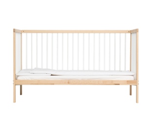 Midi Cot Bed - White Beech (140 x 70) Solid Beechwood