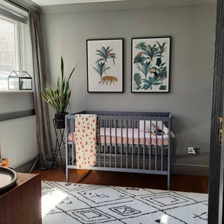 Mini Cot Bed - Stone Blue (120x60) Solid Beechwood